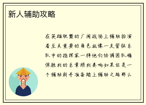 新人辅助攻略